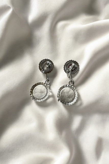 Elegant Blue 2 Tier Stone Earrings